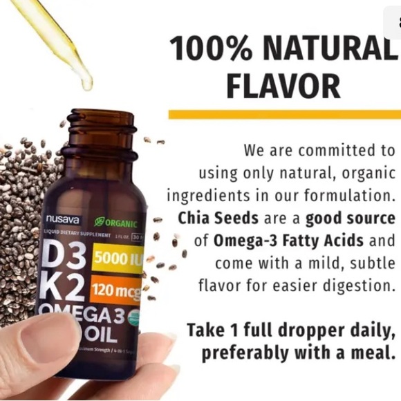 nusava Other New Sealed Organic D3 K2 Omega 3 Mct Oil Liquid